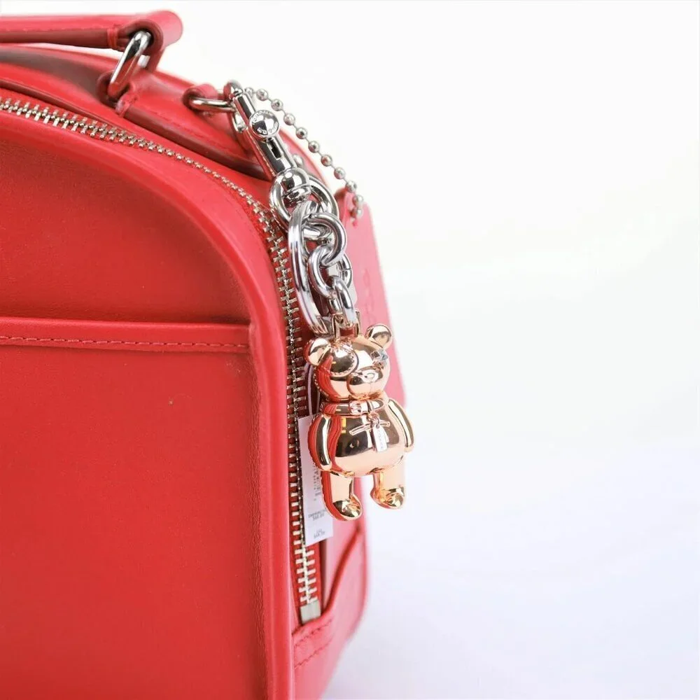 COACH Collectable 3D Rose Gold Coach Mascot Bear Charm / Key Chain NWT